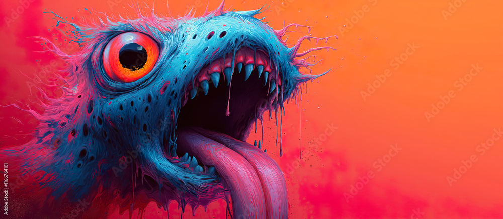 A dragon with a large mouth and tongue. Illustration On The Theme Of Horror, Comics, Animals And Fear. Generative AI
A dragon with a large mouth and tongue. Illustration On The Theme Of Horror, Comics, Animals And Fear. Generative AI