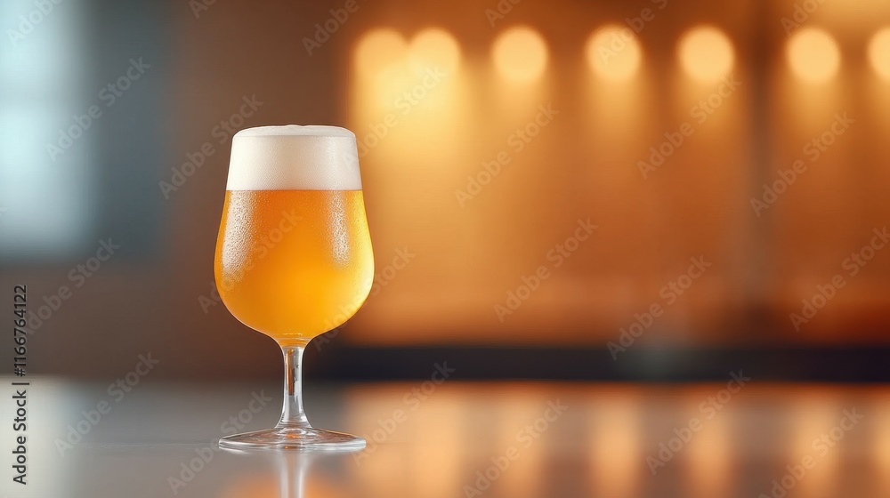 A glass of beer is sitting on a table A glass of beer is sitting on a table