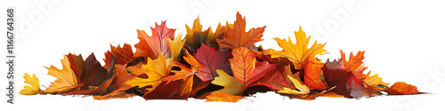 Obraz na płótnie A pile of autumn leaves on a white background w salonie