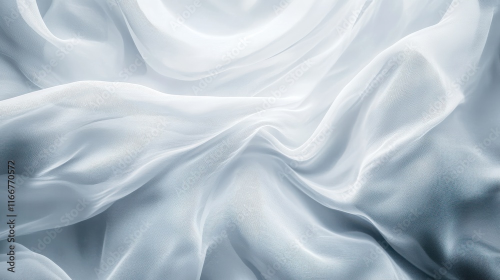 Fototapeta premium A soft abstract background featuring flowing waves in shades of white and light gray.