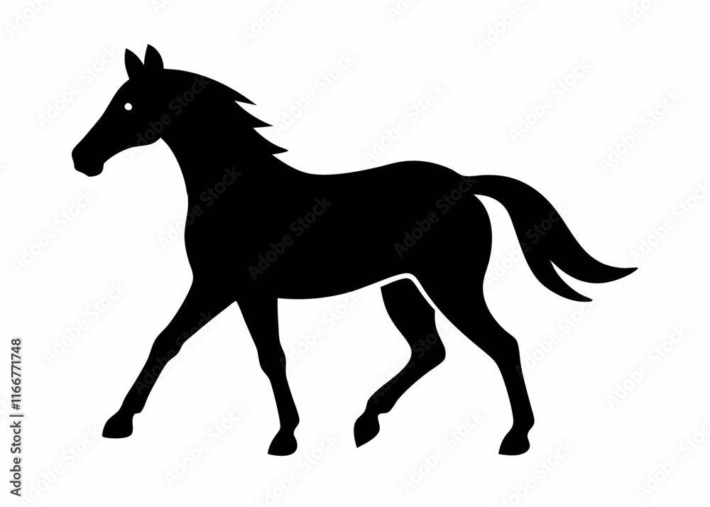 Horse silhouette vector black animal on white background Horse silhouette vector black animal on white background