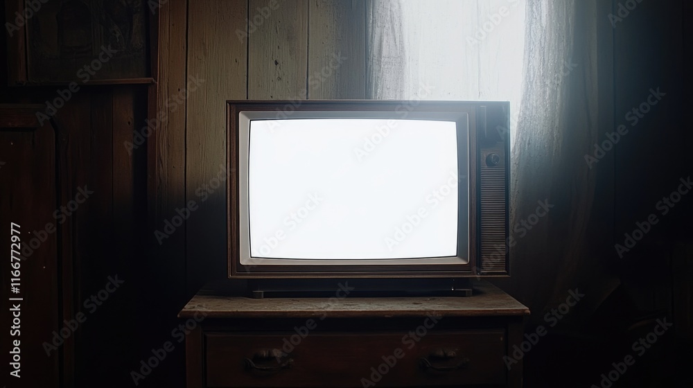 Fototapeta premium Wooden dresser with TV