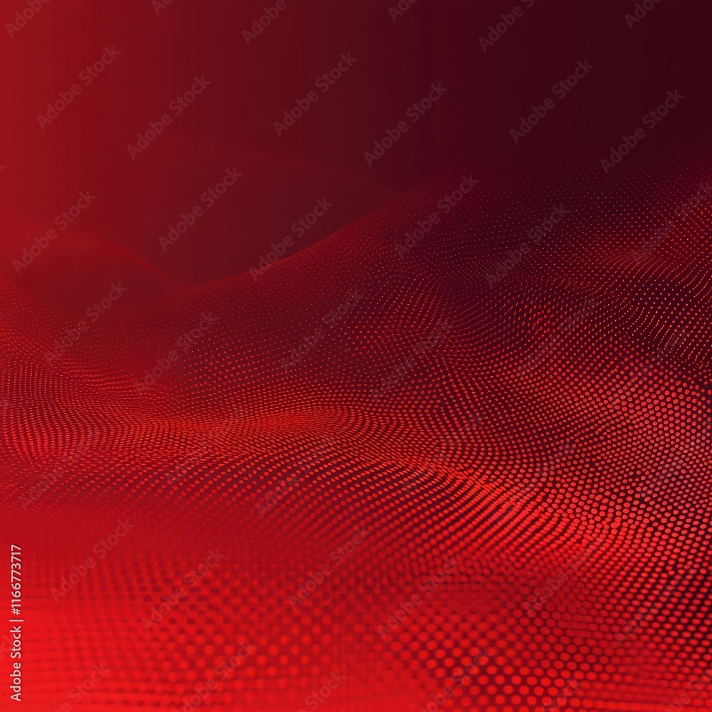 Fototapeta premium Red gradient background, red dots wave texture background, abstract motion background for technology and digital concept presentation design