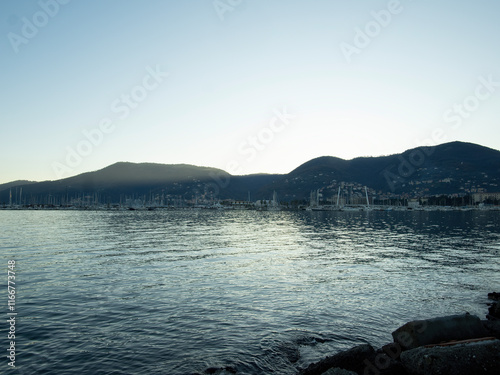 very nice view of la spezia gulf in winter time