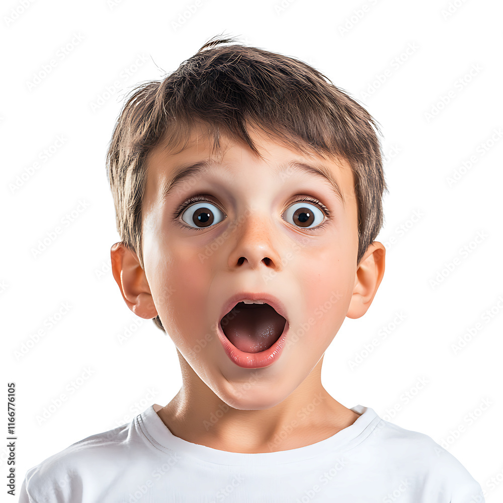 Portrait of a boy with a surprised face, the concept of The surprise of people Photography, Isolated on a transparent background. Portrait of a boy with a surprised face, the concept of The surprise of people Photography, Isolated on a transparent background.