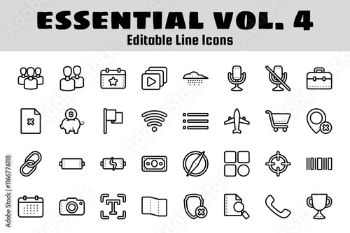 Essential outline icon set vol. 4