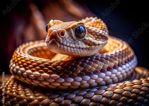 Aruba Rattlesnake Close-Up: Venomous Crotalus durissus unicolor Long Exposure photo