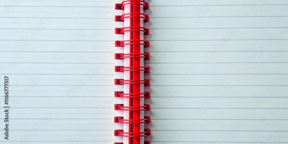 Blank Spiral Notebook Page with Red Vertical Line - Important Note, Idea, Plan Blank Spiral Notebook Page with Red Vertical Line - Important Note, Idea, Plan