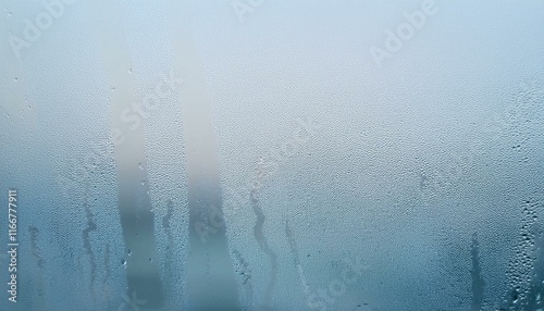 Condensation on Glass: Abstract Background with Water Droplets and Streaks