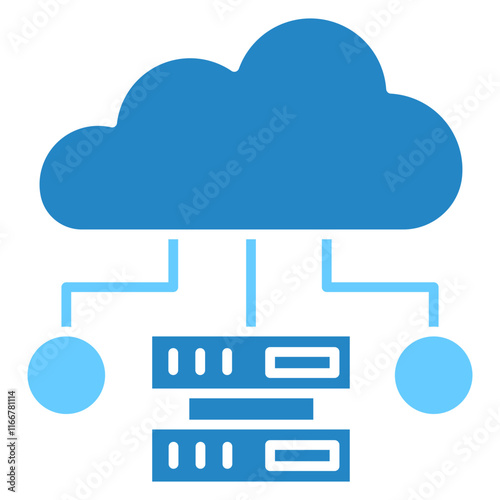 Cloud Computing dual tone blue color icon. use for modern concept, print, UI, UX kit, web and app development. Vector EPS 10, related to artificial intelligence, technology theme. photo