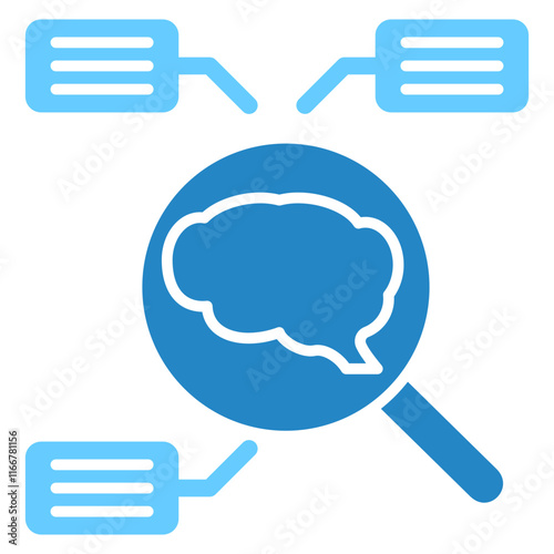 Cognitive Science dual tone blue color icon. use for modern concept, print, UI, UX kit, web and app development. Vector EPS 10, related to artificial intelligence, technology theme.