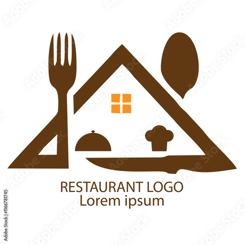  restaurant logo with a chocolate brown color theme conveys warmth, richness, and an inviting atmosphere. Chocolate brown is associated with comfort, quality, and indulgence, making it an excellent  photo