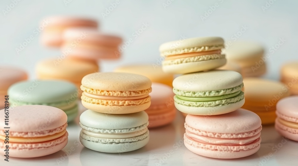 Fototapeta premium Dreamy Dessert Table with Pastel Macarons