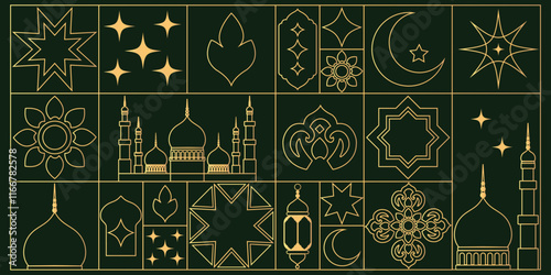 Geometric Islamic Arabic linear pattern.