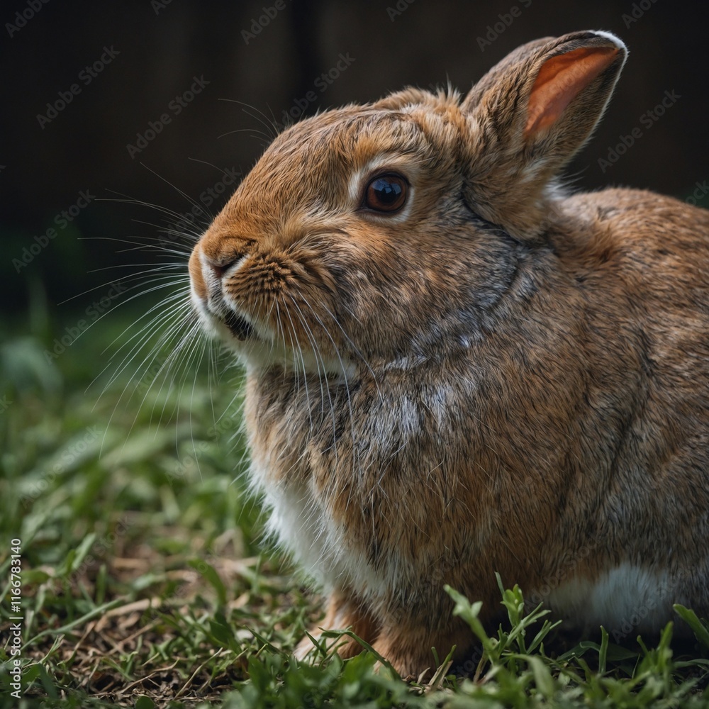 Photograph a rabbit twitching its nose. Photograph a rabbit twitching its nose.