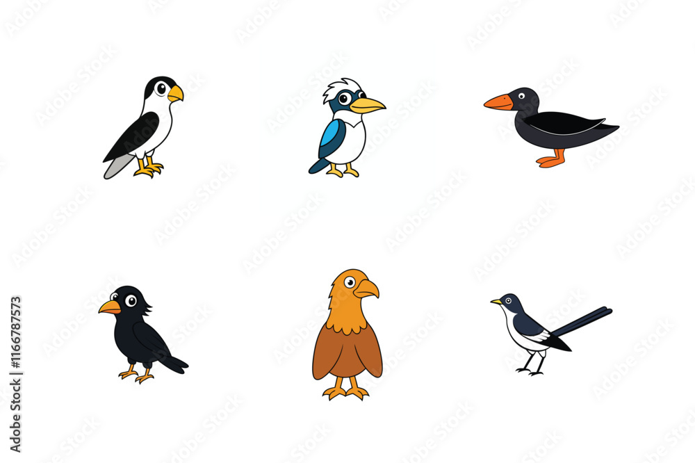 Fototapeta premium 6 difference fish cartoon vector art illustration 