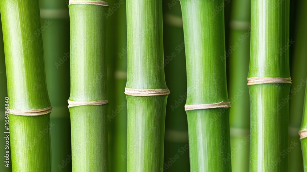 Lush Green Bamboo Stalks Close-Up Against Natural Background for Tranquil Aesthetic Lush Green Bamboo Stalks Close-Up Against Natural Background for Tranquil Aesthetic