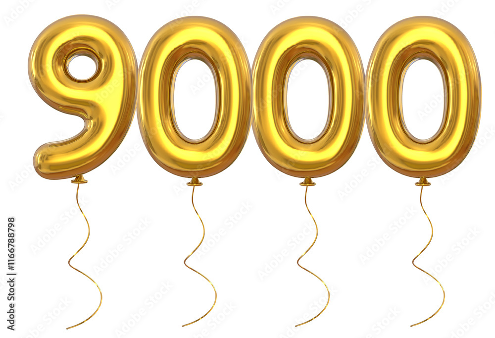 Gold Balloon Number 9000 Gold Balloon Number 9000