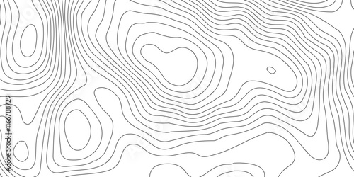 Topographic map background geographic line map,modern design with white background and black wave lines,luxury topographic wavy pattern and geographic grid map design .
