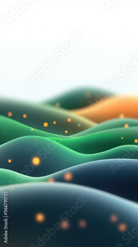 green and orange neon holographic elementsGenerative AI photo