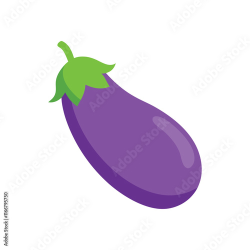 Eggplant color icon vector on White Background ,Vector Art Illustration on white background.