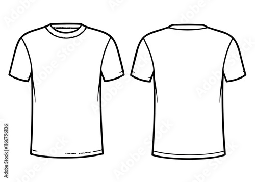 Wallpaper Mural Front and back view of white and black t-shirt template for design Torontodigital.ca