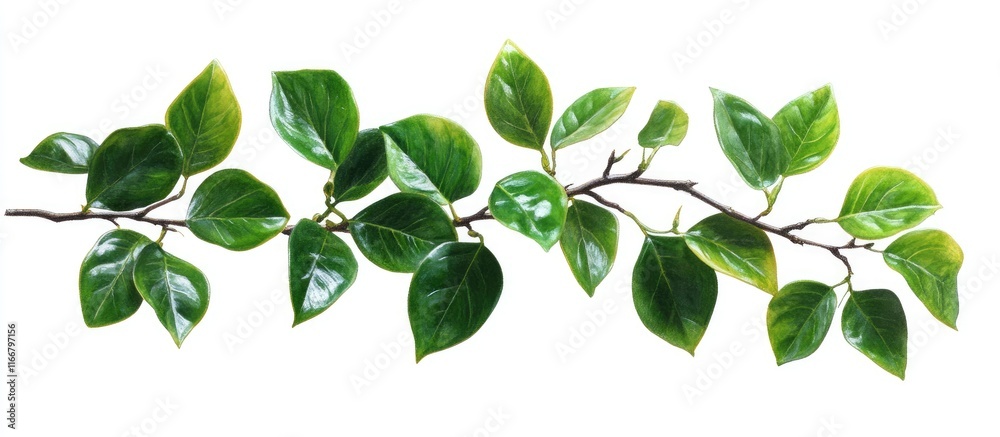 Vibrant Ficus elastica leaves arranged beautifully on a clean white background ideal for botanical and nature-themed projects Vibrant Ficus elastica leaves arranged beautifully on a clean white background ideal for botanical and nature-themed projects