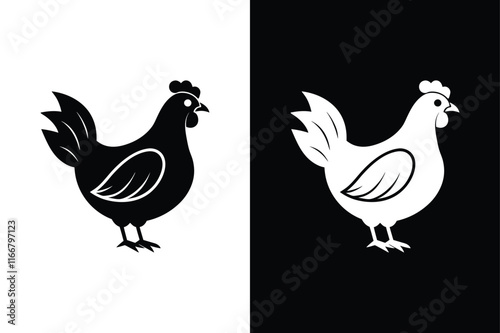 Chicken icon vector on White Background ,Vector Art Illustration on white background.