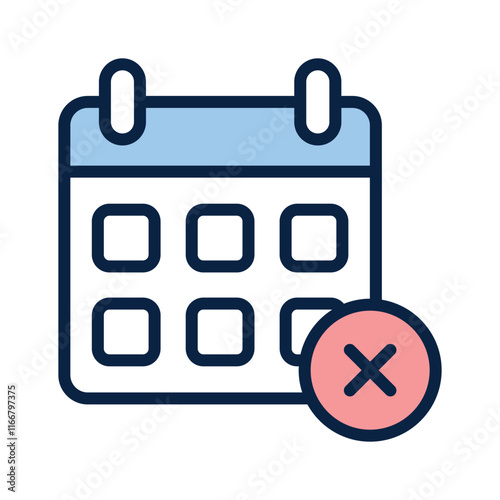 Grab this amazing icon of rejected calendar icon in trendy style