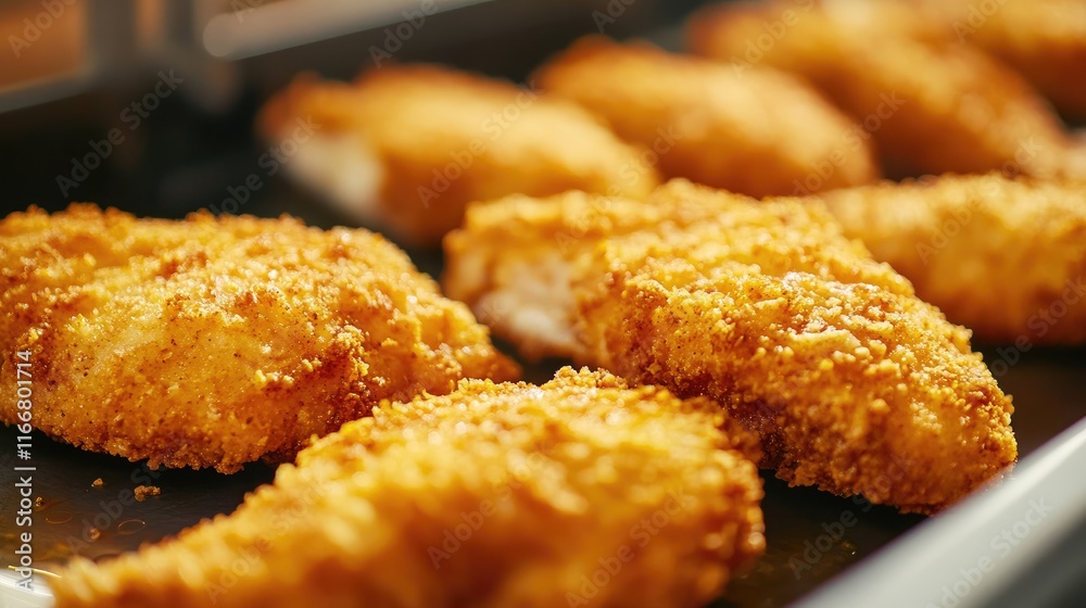 custom made wallpaper toronto digitalGolden breaded chicken fillets ready for frying or baking on a preparation tray in a culinary kitchen setting.