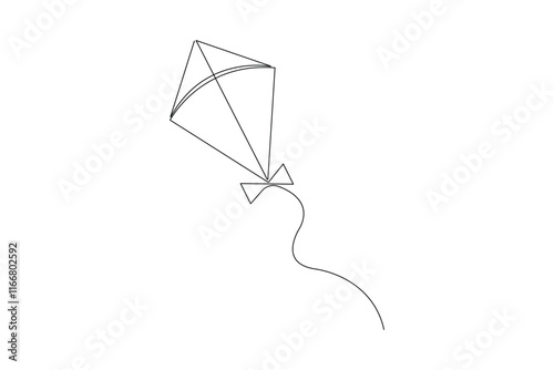 Kite continuous one line drawing of vector illustration