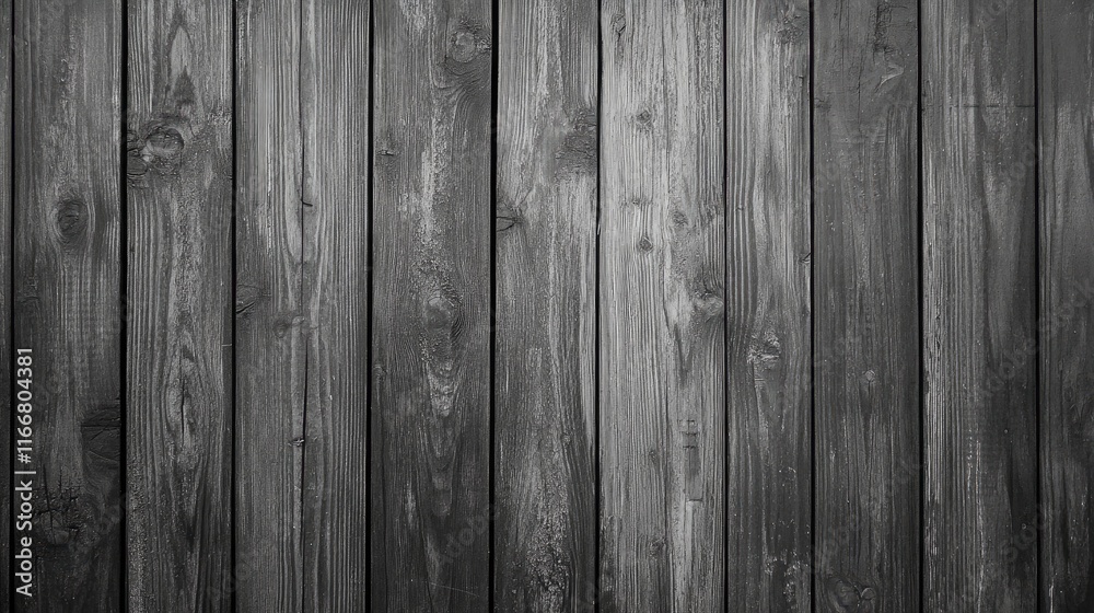 Naklejka premium Gray Weathered Wooden Plank Background with Rustic Texture for Design and Decor Use