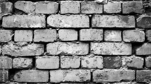 Weathered Gray Brick Wall Textured Background for Design and Art Projects photo