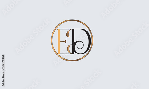 ED, DE , D , E , Abstract Letters Logo Monogram	