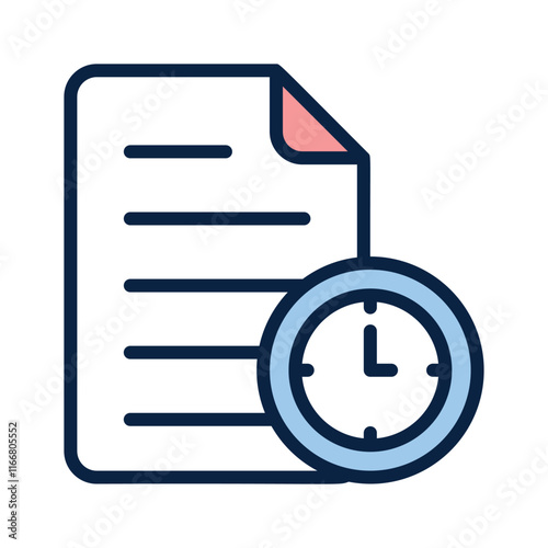 Document and clock symbolizing time tracked file management