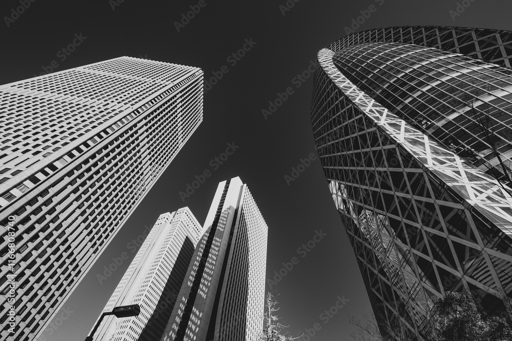 東京新宿の高層ビル群