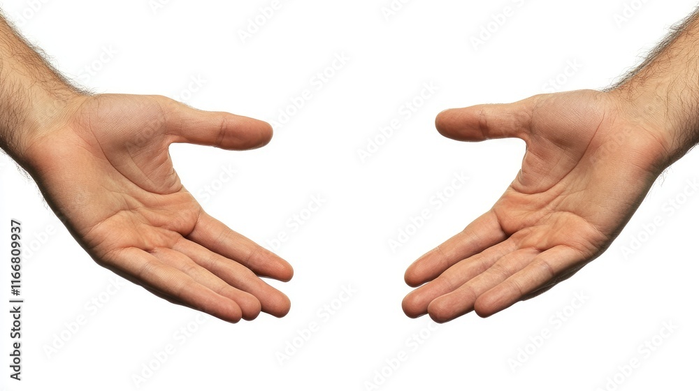 Open hands reaching out on a white background symbolizing communication connection and generosity in a minimalistic style Open hands reaching out on a white background symbolizing communication connection and generosity in a minimalistic style