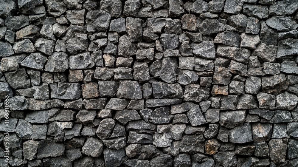 Gray textured wall composed of rough gravel stones ideal for backgrounds in design or construction projects. Gray textured wall composed of rough gravel stones ideal for backgrounds in design or construction projects.