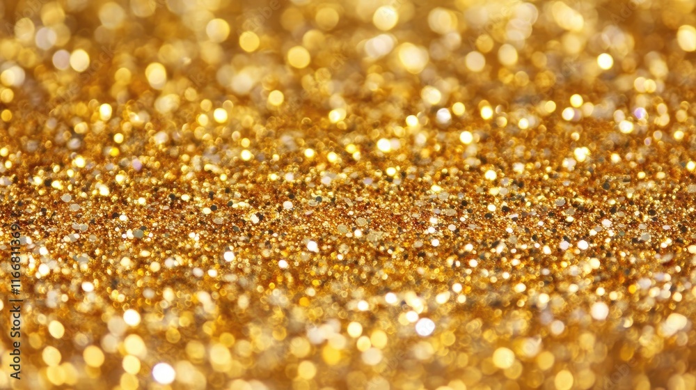 Golden glitter sparkle texture shimmering background for festive and decorative purposes Golden glitter sparkle texture shimmering background for festive and decorative purposes