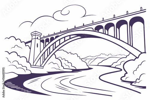 bridge over the river in winter