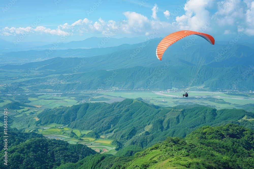 Pixel Perfect Picture of Realistic Landscape with Paragliding Sport in Puli, Nantou, Taiwan Pixel Perfect Picture of Realistic Landscape with Paragliding Sport in Puli, Nantou, Taiwan