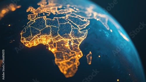 Global insights illuminated africa earth from space digital satellite imagery nighttime view connectivity concept