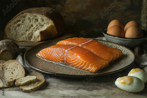 Norwegian Smoked Salmon with Rustic Bread and Eggs