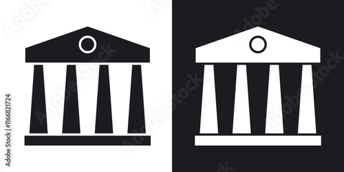 Bank icons in solid black and white colors