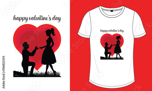 Valentine's day white t-shirt design