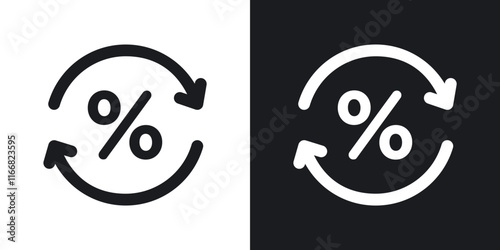 Exchange rate icons in solid black and white colors