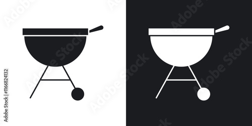 Grill icons in solid black and white colors