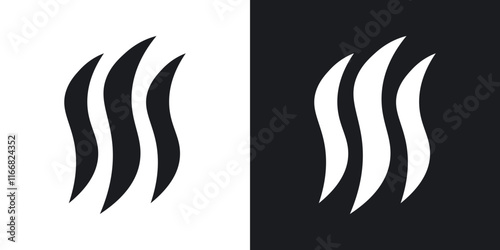 Heat icons in solid black and white colors