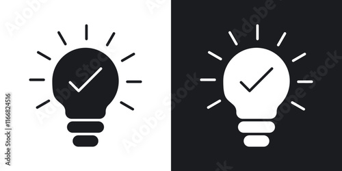 Idea icons in solid black and white colors