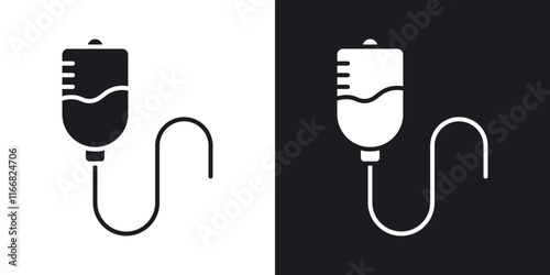 IV bag icons in solid black and white colors